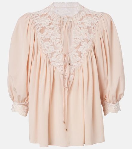 Chloé Bluse aus Crêpe de Chine aus Seide mit Spitze - Chloe - Modalova