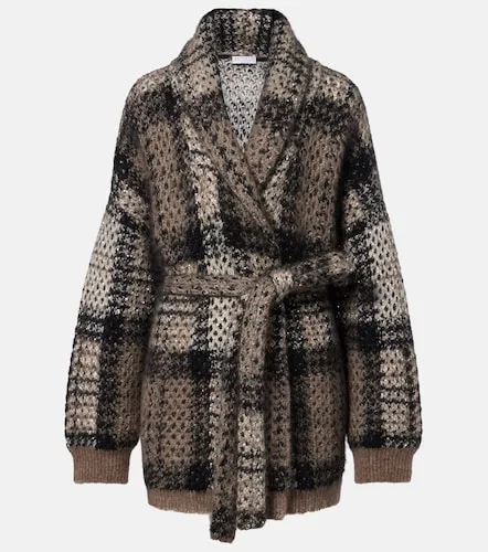 Checked sequined wrap cardigan - Brunello Cucinelli - Modalova