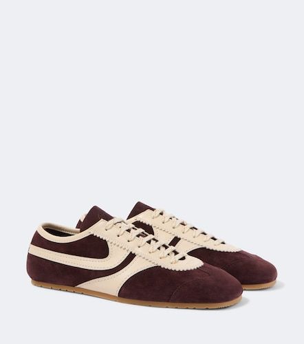 Leather-trimmed suede sneakers - Dries Van Noten - Modalova