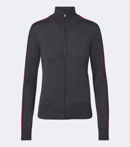 Cárdigan de lana con cremallera y Web - Gucci - Modalova