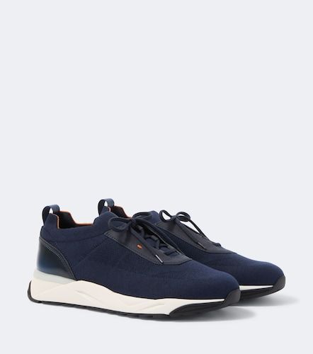 Sneakers aus Strick mit Leder - Santoni - Modalova