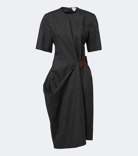 Belted wool midi dress - Bottega Veneta - Modalova