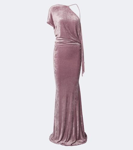 One-Shoulder-Robe Lilies Tungsten aus Samt - Rick Owens - Modalova