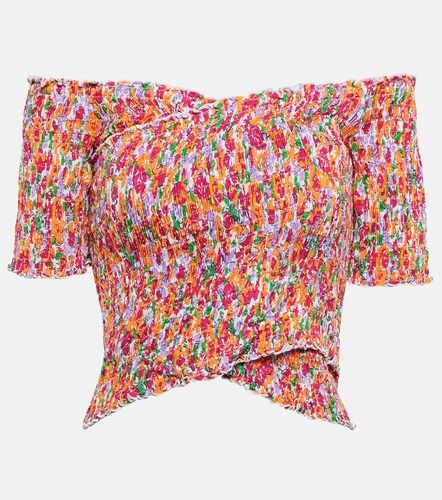 Top cropped con scollo bardot e stampa - Poupette St Barth - Modalova