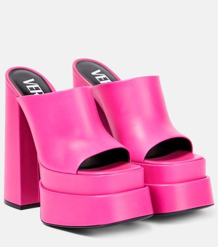 Mules de piel con plataforma - Versace - Modalova