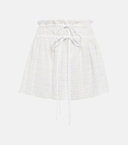 Minifalda de algodón con bordado inglés - Ganni - Modalova