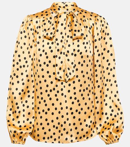 Moss polka-dot tie-neck silk blouse - Rixo - Modalova