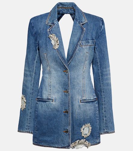 Embellished cutout denim blazer - Area - Modalova