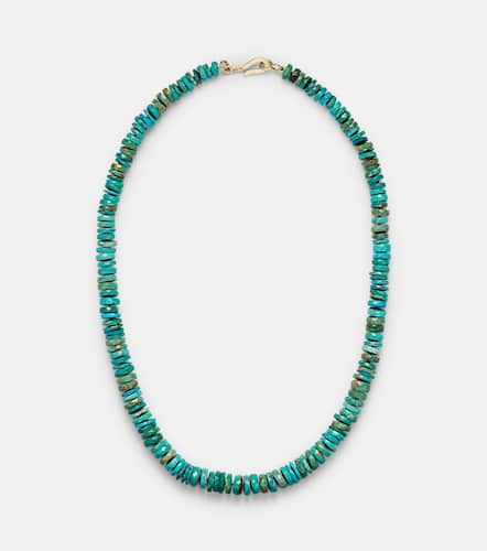 Kt gold necklace with turquoise - Ileana Makri - Modalova