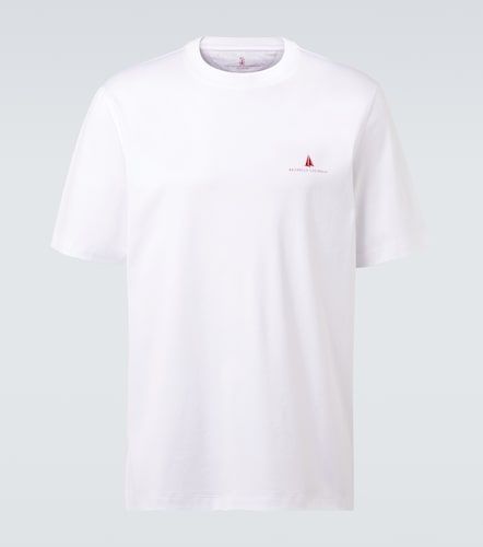 Camiseta de jersey de algodón con logo - Brunello Cucinelli - Modalova