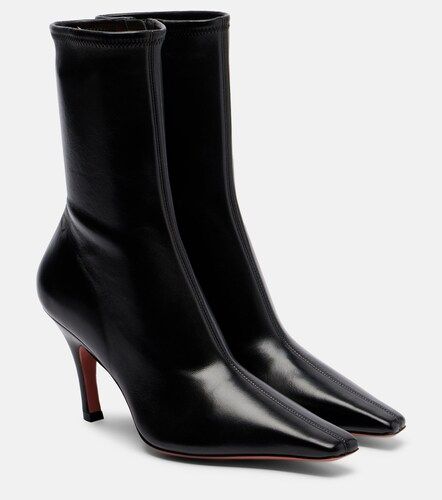 Jamie 80 leather ankle boots - Amina Muaddi - Modalova
