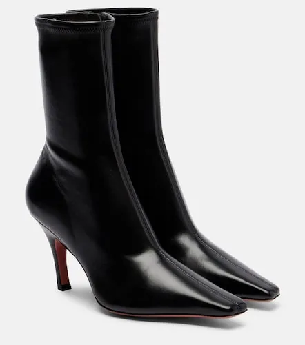 Jamie 80 leather ankle boots - Amina Muaddi - Modalova