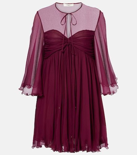 Chloe Sheer ruched silk minidress - Chloe - Modalova