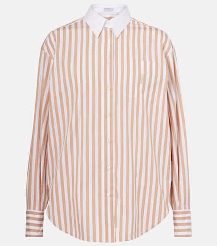 Striped cotton and silk shirt - Brunello Cucinelli - Modalova