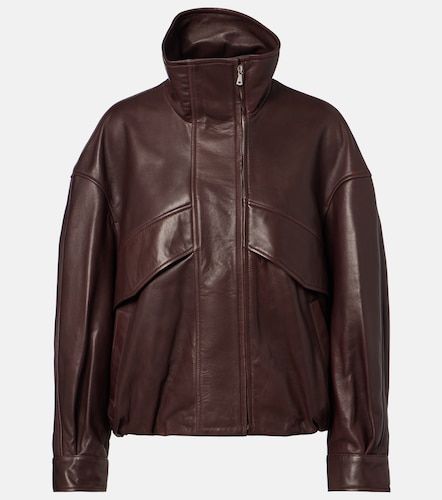 Roland leather bomber jacket - Nour Hammour - Modalova