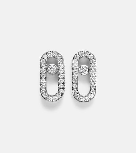 Pendientes Move Uno de oro blanco de 18 ct con diamantes - Messika - Modalova