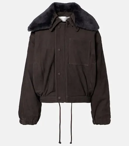 Shearling-trimmed suede blouson jacket - Victoria Beckham - Modalova