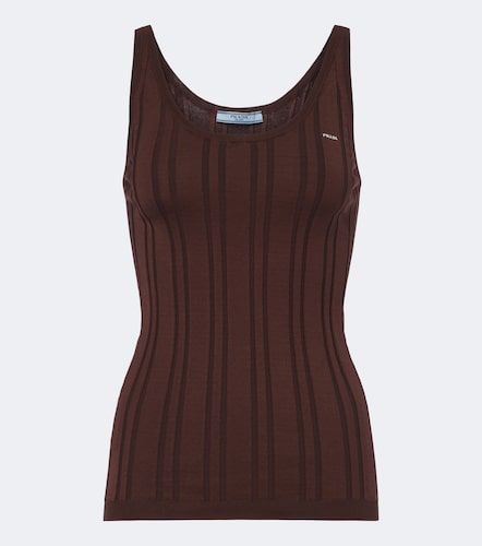 Prada Knitted cotton-blend tank top - Prada - Modalova