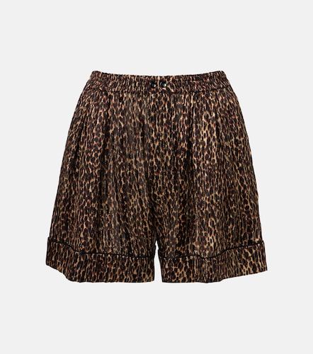 Leopard-print silk shorts - Saint Laurent - Modalova