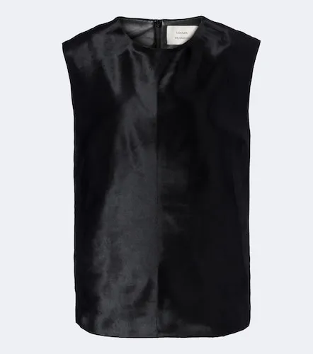 Juni pony-effect leather top - Loulou de Saison - Modalova