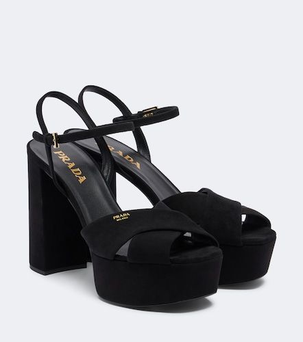 Sandalias con plataforma de ante - Prada - Modalova