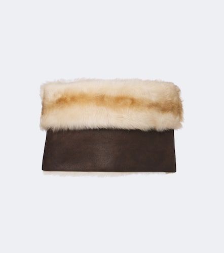 Off-shoulder shearling crop top - Gucci - Modalova
