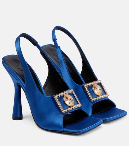 Medusa satin slingback sandals - Versace - Modalova