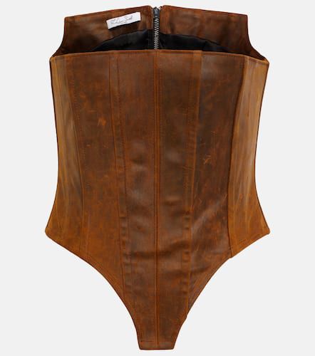 Distressed leather bustier - LaQuan Smith - Modalova