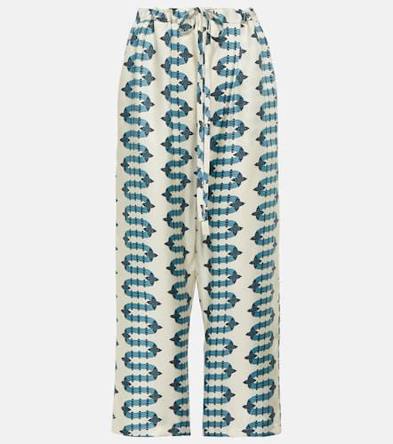 Printed silk straight pants - La DoubleJ - Modalova