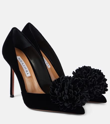 Couturier 105 floral-appliquÃ© velvet pumps - Aquazzura - Modalova