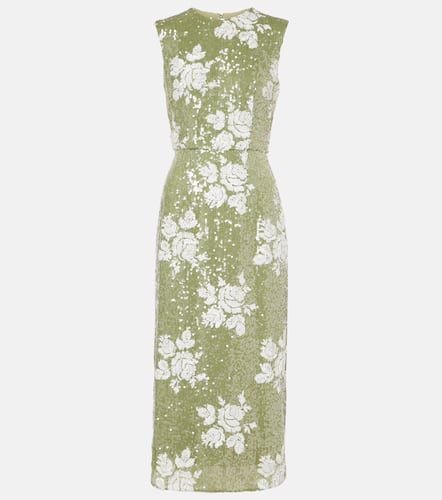 Sequined floral pencil midi dress - Erdem - Modalova