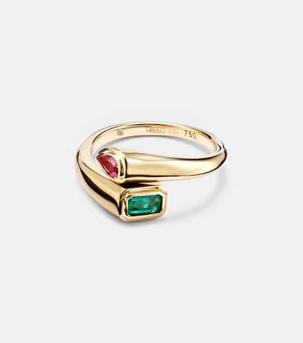 Bypass 18kt ring with emerald and sapphire - Shay Jewelry - Modalova