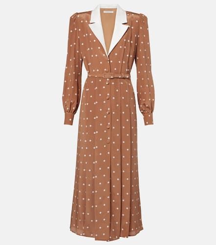 Polka-dot silk satin shirt dress - Alessandra Rich - Modalova