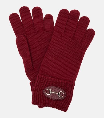 Horsebit ribbed-knit wool gloves - Gucci - Modalova