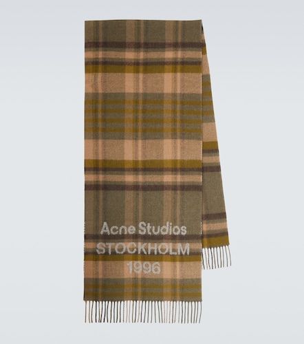 Bufanda de lana a cuadros con logo - Acne Studios - Modalova