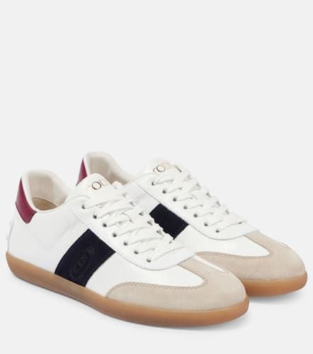 Cassetta suede-trimmed leather sneakers - Tod's - Modalova