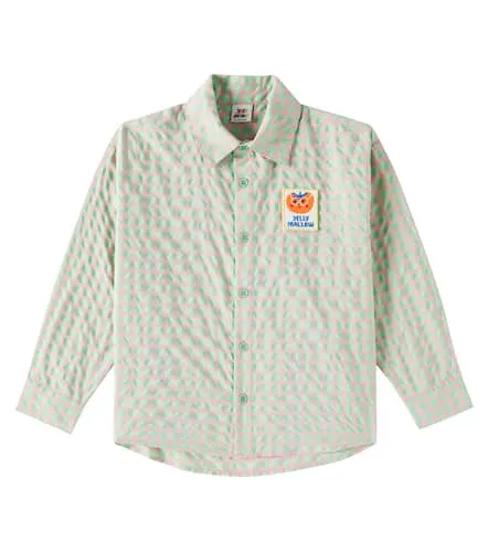 Logo checked cotton-blend shirt - Jellymallow - Modalova