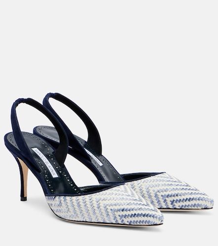 Carolyne 70 raffia slingback pumps - Manolo Blahnik - Modalova