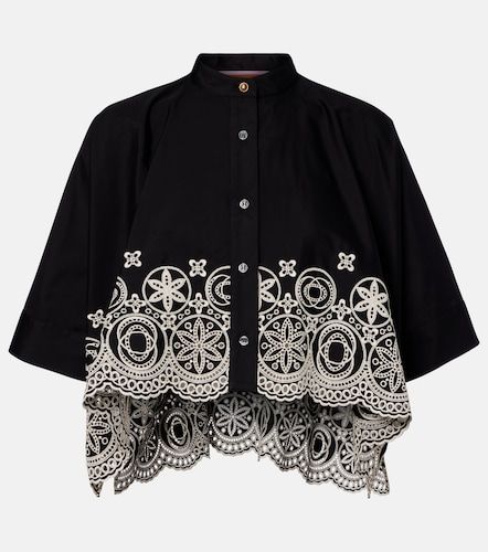 Camisa cropped Foulard de algodón bordado - La DoubleJ - Modalova