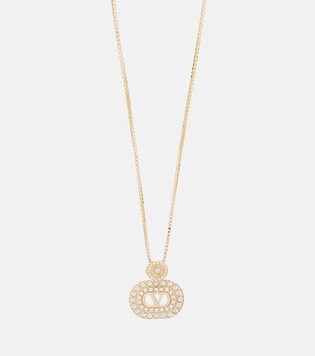 Collana VLogo con cristalli - Valentino - Modalova