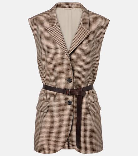 Houndstooth wool-blend vest - Brunello Cucinelli - Modalova