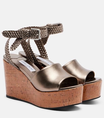 Jory metallic leather wedge sandals - Jimmy Choo - Modalova