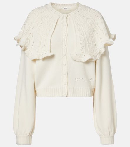 Ruffled wool and cashmere cardigan - Chloe - Modalova