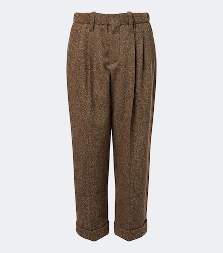 Wool-blend cropped wide-leg pants - Brunello Cucinelli - Modalova