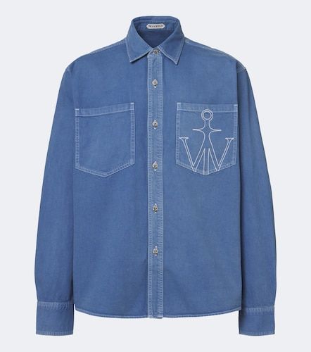 Camisa oversized de sarga de algodón bordada - JW Anderson - Modalova