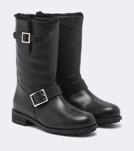 Stivali Biker in pelle con shearling - Jimmy Choo - Modalova