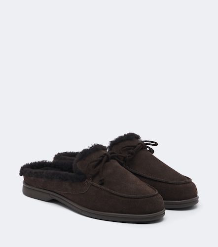 Shearling-lined suede mules - Yves Salomon - Modalova