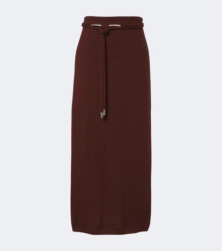 Gonna midi in cashmere con cintura - Max Mara - Modalova