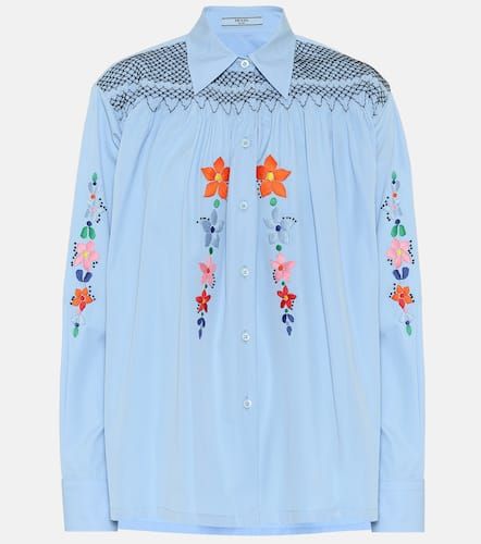 Prada Bestickte Bluse aus Baumwolle - Prada - Modalova