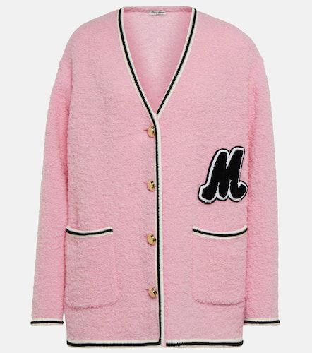 Cardigan in bouclé di misto lana - Miu Miu - Modalova